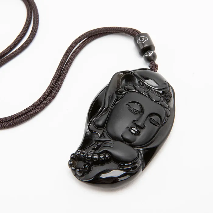 Black Obsidian Amulet Necklace Eastern Elm Necklaces