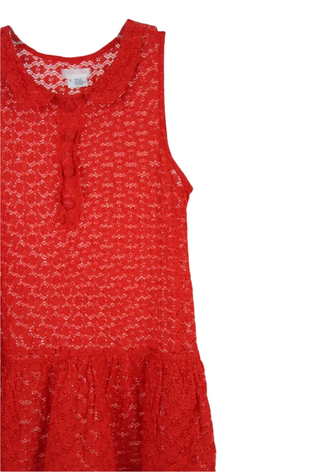 Cooprative Red Stretch Lace Top S Cooperative Earrings