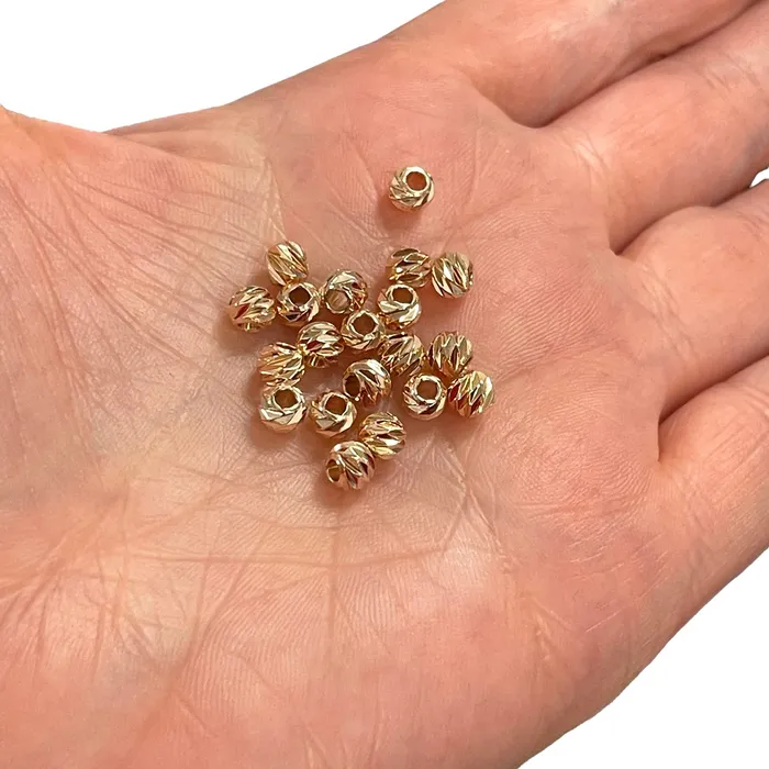 Earrings Peppy Beads Rose Gold Plated Laser Cut 5mm Spacer Beads Rose Gold Plated 5mm Dorica Spacer Beads 20 beads in a pack