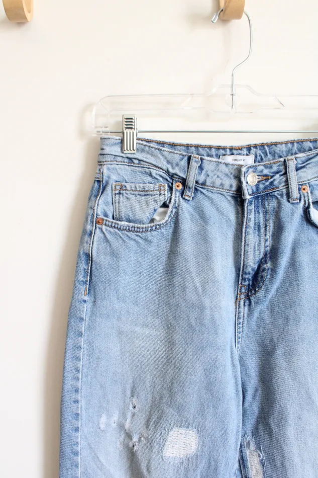 Forever 21 Light Wash Distressed Mom Jeans 252 Forever 21 Necklaces
