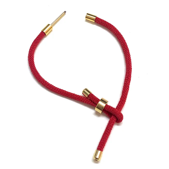 Peppy Beads Bracelets 24Kt Gold Plated Fuchsia Cord Bracelet Blank With Screw Clasp