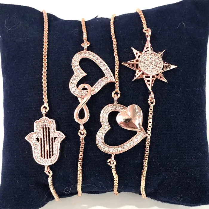 Peppy Beads Leaf Double Loop Rose Gold Plated Charms Bracelet Charms Connector Charms Bracelets