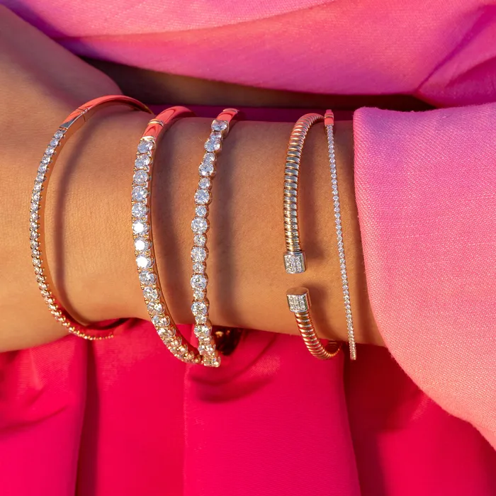 RACHEL LYNN CHICAGO Bracelets 18 Karat Rose and Diamond Woven Bracelet