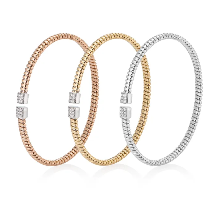 RACHEL LYNN CHICAGO Bracelets 18 Karat Rose and Diamond Woven Bracelet