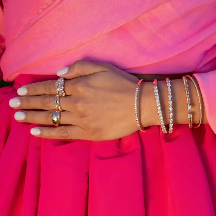 RACHEL LYNN CHICAGO Bracelets 18 Karat Rose and Diamond Woven Bracelet