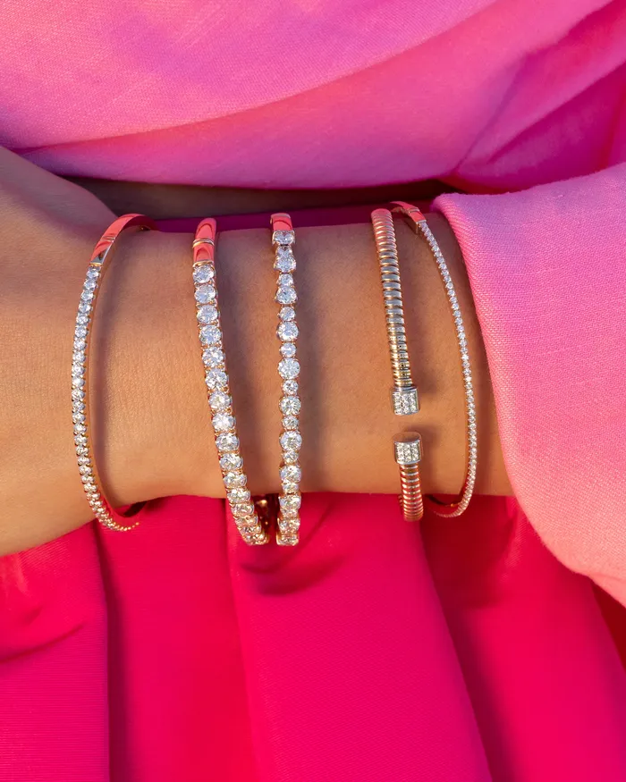 RACHEL LYNN CHICAGO Bracelets 18 Karat Rose and Diamond Woven Bracelet