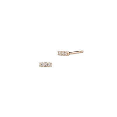 RACHEL LYNN CHICAGO Tiny Gold Diamond Bar Studs Necklaces