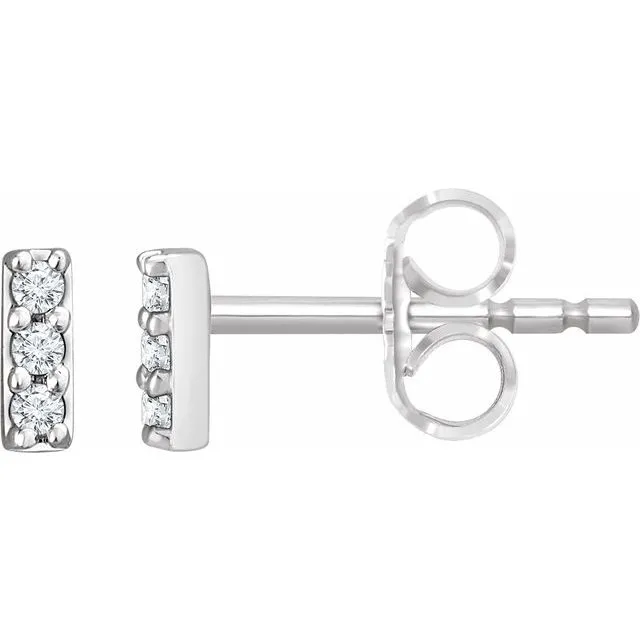 RACHEL LYNN CHICAGO Tiny Gold Diamond Bar Studs Necklaces