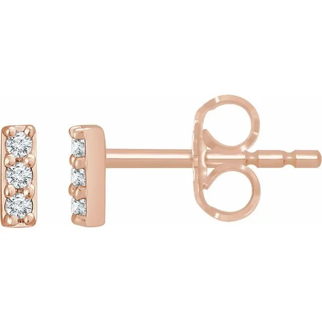 RACHEL LYNN CHICAGO Tiny Gold Diamond Bar Studs Necklaces