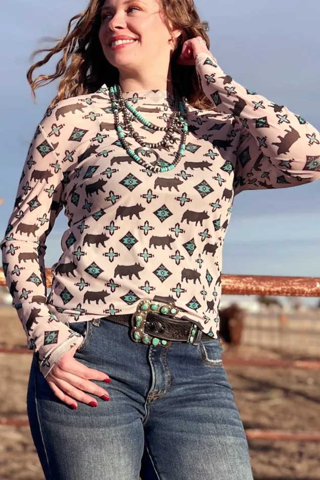 STERLING KREEK Earrings SHOW ME YOUR PIG MESH TOP