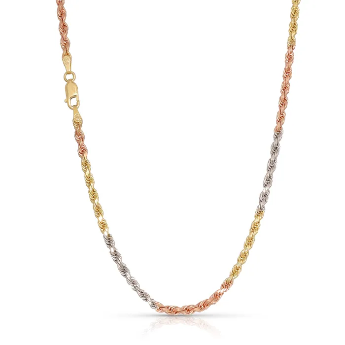 30MM Rope Chain TriColor Saints Gold Co Necklaces