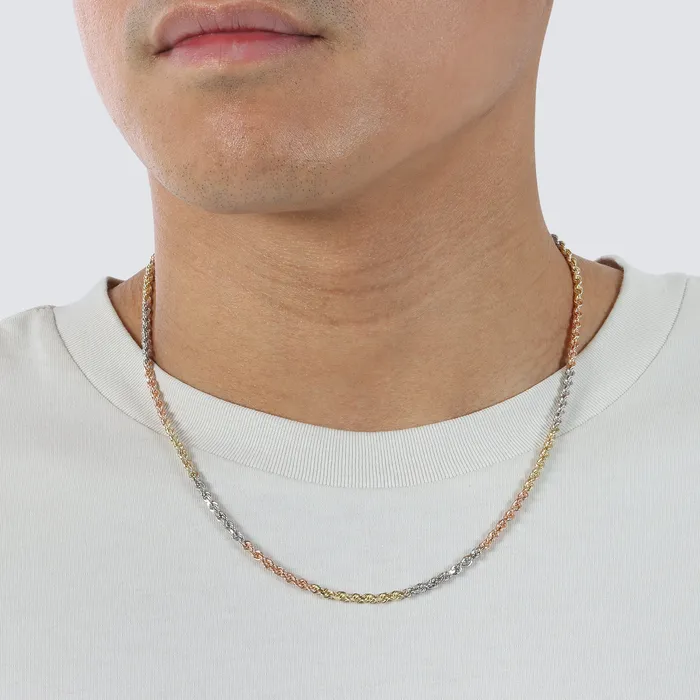 30MM Rope Chain TriColor Saints Gold Co Necklaces