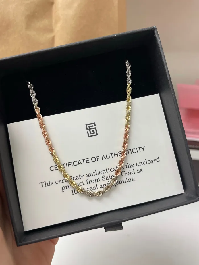 30MM Rope Chain TriColor Saints Gold Co Necklaces