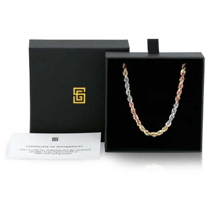 30MM Rope Chain TriColor Saints Gold Co Necklaces