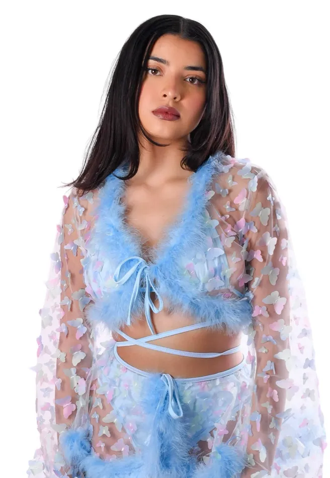 Blue Butterfly Fuzzy 3D Top THE LUMI SHOP Earrings