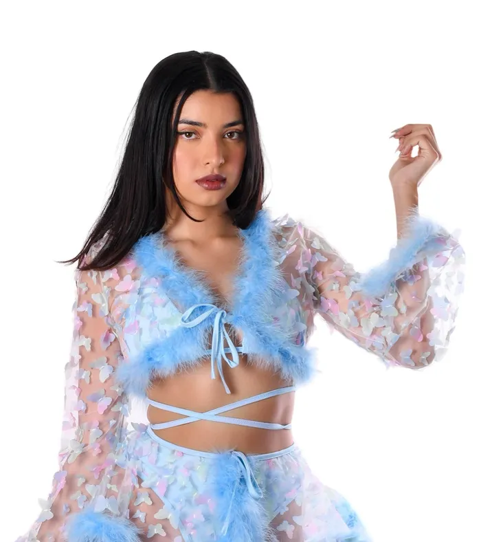 Blue Butterfly Fuzzy 3D Top THE LUMI SHOP Earrings
