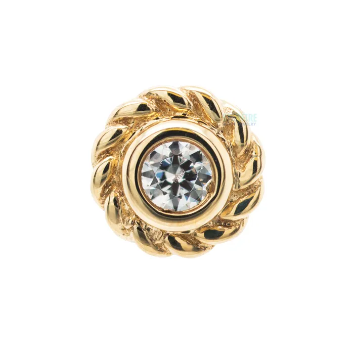 Body Vision BVLA Necklaces Raine Nostril Screw in Gold with White CZ