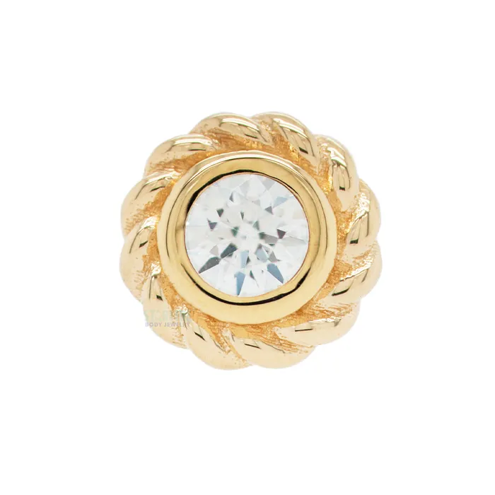 Body Vision BVLA Necklaces Raine Nostril Screw in Gold with White CZ