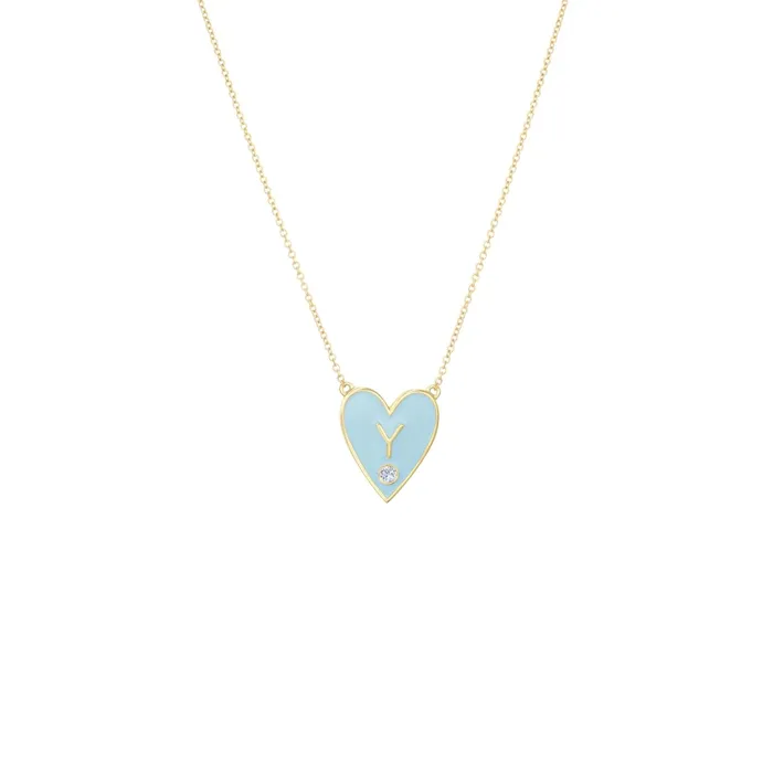 Gold Initial Heart Necklace Alexis Jae Necklaces