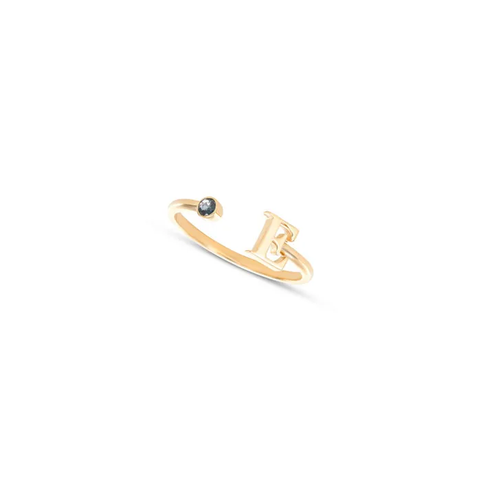 Initial Ring With Birthstone Alexis Jae Rings
