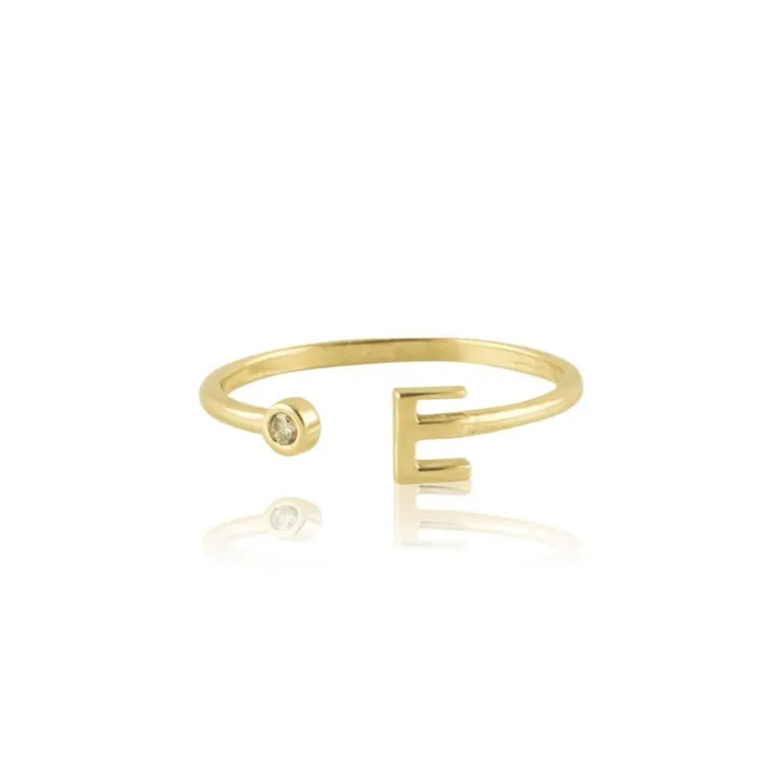 Initial Ring With Birthstone Alexis Jae Rings