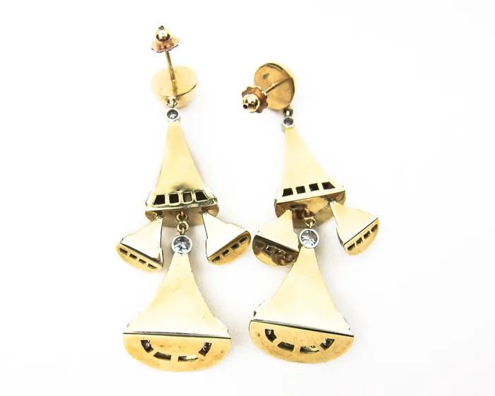 Isadoras LD Earrings Retro DiamondAccented BellShaped Dangle Earrings