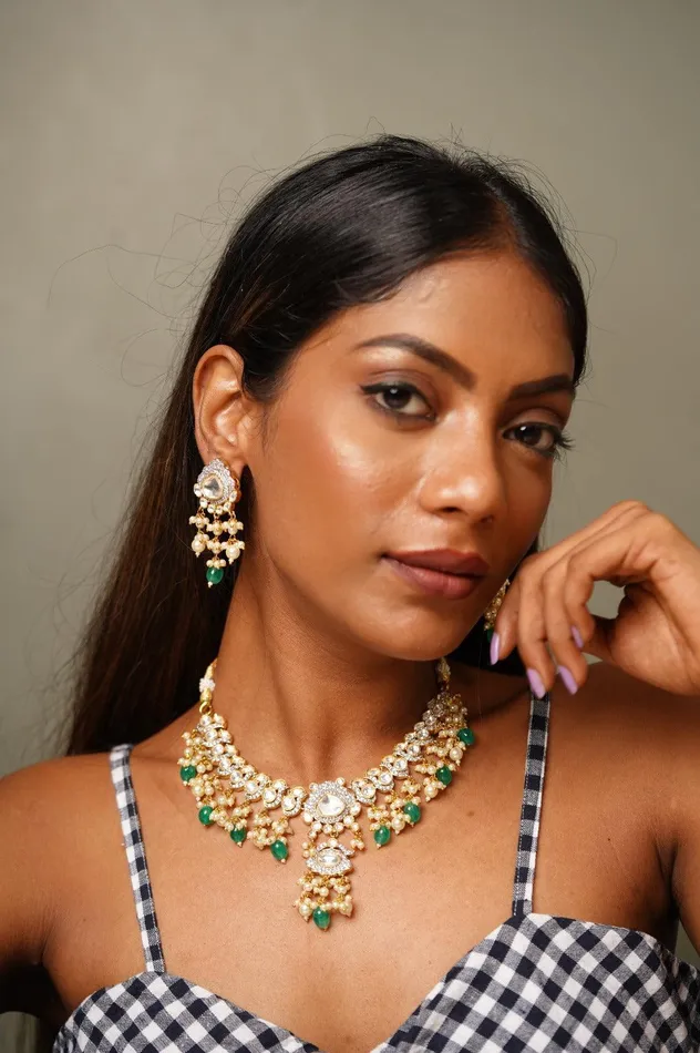 Lohini Uncut Diamond Polki Set attrangi Earrings