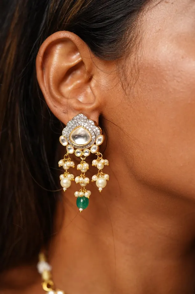 Lohini Uncut Diamond Polki Set attrangi Earrings