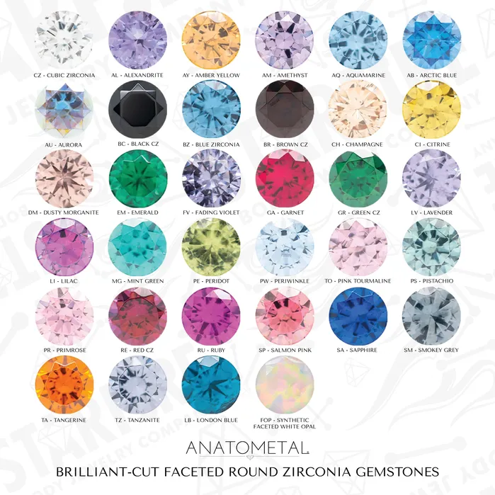 Necklaces Super Gemmed BIG BLING Plugs Eyelets with BrilliantCut Gems Cubic Zirconia Anatometal