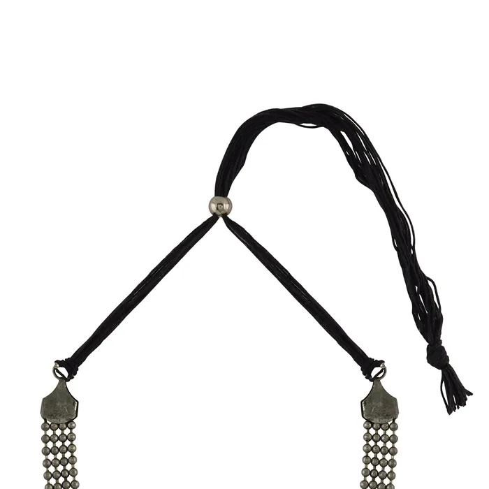 Necklaces Teejh Ruksaar Silver Oxidised Pearl Necklace Set