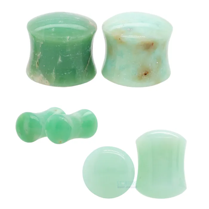 Oracle Body Jewelry Rings Stone Plugs Chrysoprase