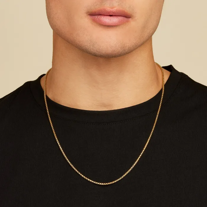 Oxford Necklaces Box Chain GoldStainless Steel 2mm Oxford Necklaces Box Chain GoldStainless Steel 2mm