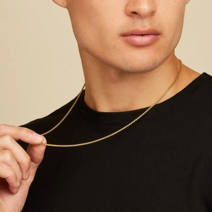 Oxford Necklaces Box Chain GoldStainless Steel 2mm Oxford Necklaces Box Chain GoldStainless Steel 2mm