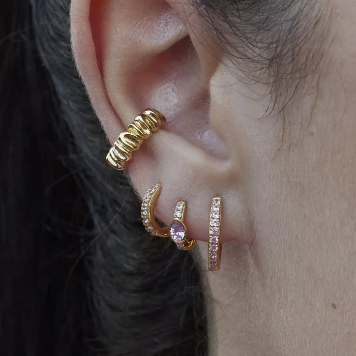 Pink Teardrop Huggie Earrings Scream Pretty Earrings Pink Teardrop Huggie Earrings Scream Pretty Earrings