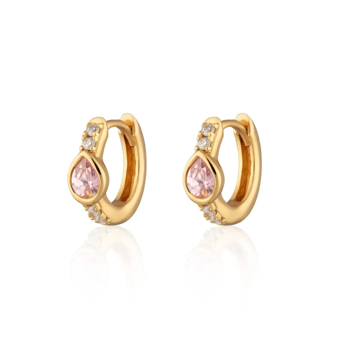Pink Teardrop Huggie Earrings Scream Pretty Earrings Pink Teardrop Huggie Earrings Scream Pretty Earrings