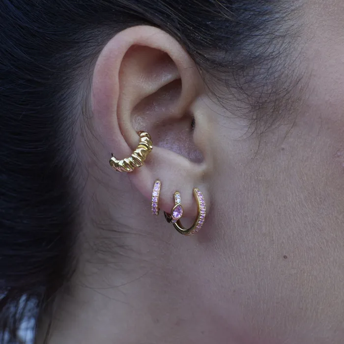 Pink Teardrop Huggie Earrings Scream Pretty Earrings Pink Teardrop Huggie Earrings Scream Pretty Earrings