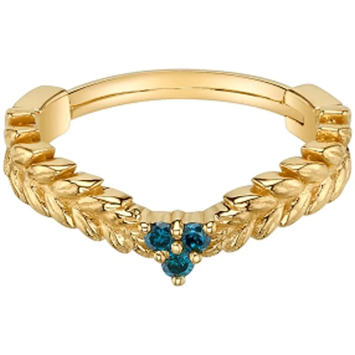 Rings Body Vision BVLA Solstice Hinge Ring in Gold with Ocean Blue Diamonds