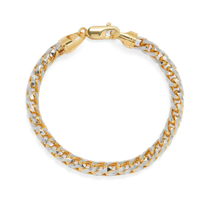 Saints Gold Co Bracelets 50MM Saint Franco Bracelet TwoTone Prism Cut Saints Gold Co Bracelets 50MM Saint Franco Bracelet TwoTone Prism Cut
