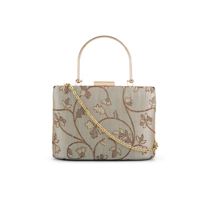 Teejh Ojashwi Floral Brocade Clutch Teejh Rings