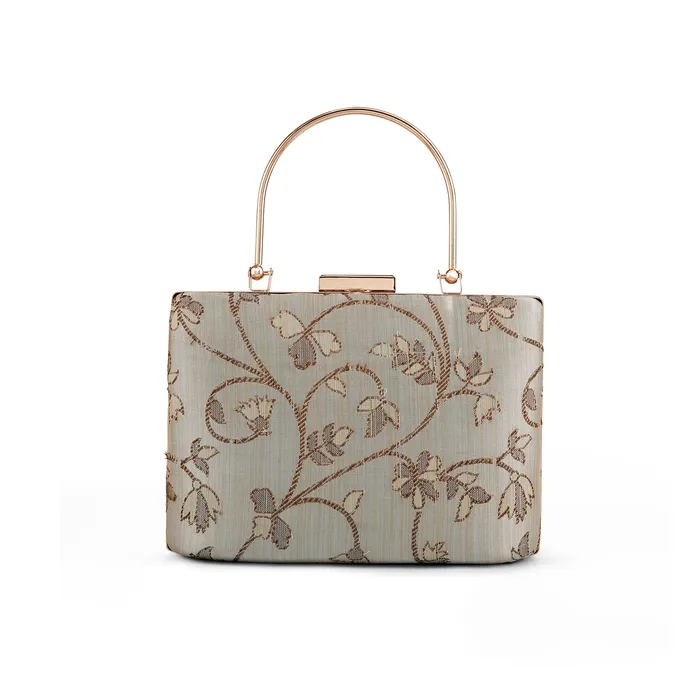 Teejh Ojashwi Floral Brocade Clutch Teejh Rings