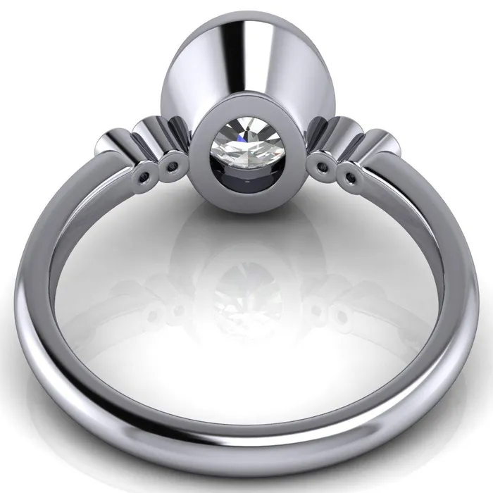 Amelie Oval Center Stone Full Bezel Engagement Ring Fire Brilliance Rings