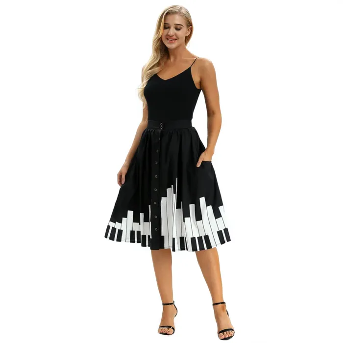 Aorenburg Official Store Piano Prairie Skirt Earrings