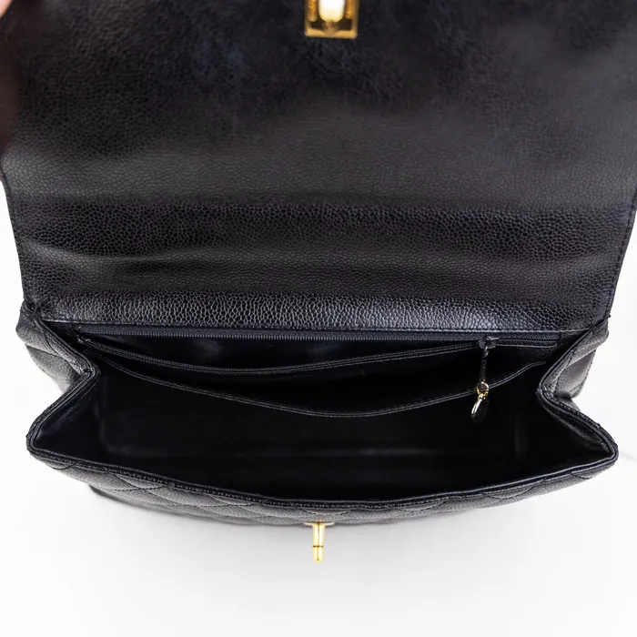 Chanel Earrings PreOwned Chanel Caviar Quilted Kelly Top Handle
