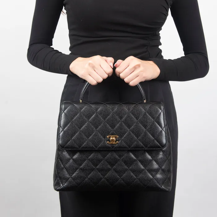 Chanel Earrings PreOwned Chanel Caviar Quilted Kelly Top Handle