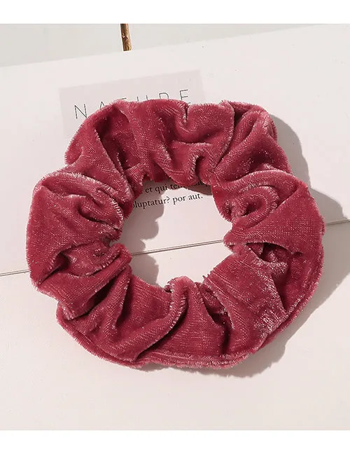 Earrings 02 H452 Rose Velvet Hair Scrunchie