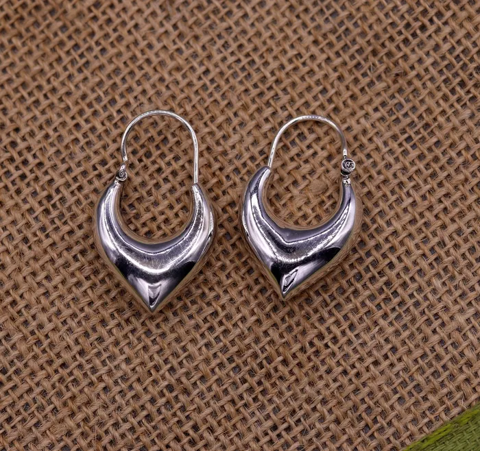 Earrings TRIBAL ORNAMENTS 925 sterling pure silver handmade vintage customized design fabulous unisex hoops earrings kundal ethnic bali tribal jewelry india s861 Earrings TRIBAL ORNAMENTS 925 sterling pure silver handmade vintage customized design fabulous unisex hoops earrings kundal ethnic bali tribal jewelry india s861