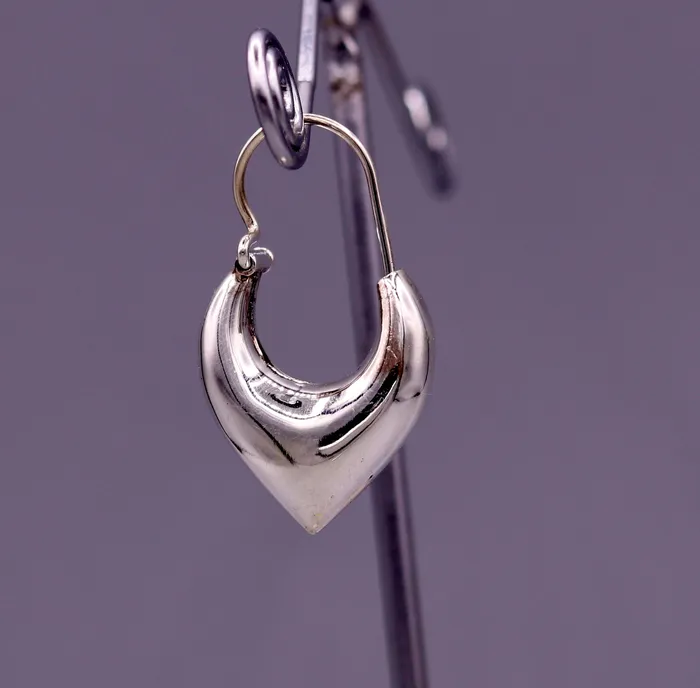 Earrings TRIBAL ORNAMENTS 925 sterling pure silver handmade vintage customized design fabulous unisex hoops earrings kundal ethnic bali tribal jewelry india s861