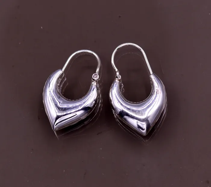 Earrings TRIBAL ORNAMENTS 925 sterling pure silver handmade vintage customized design fabulous unisex hoops earrings kundal ethnic bali tribal jewelry india s861
