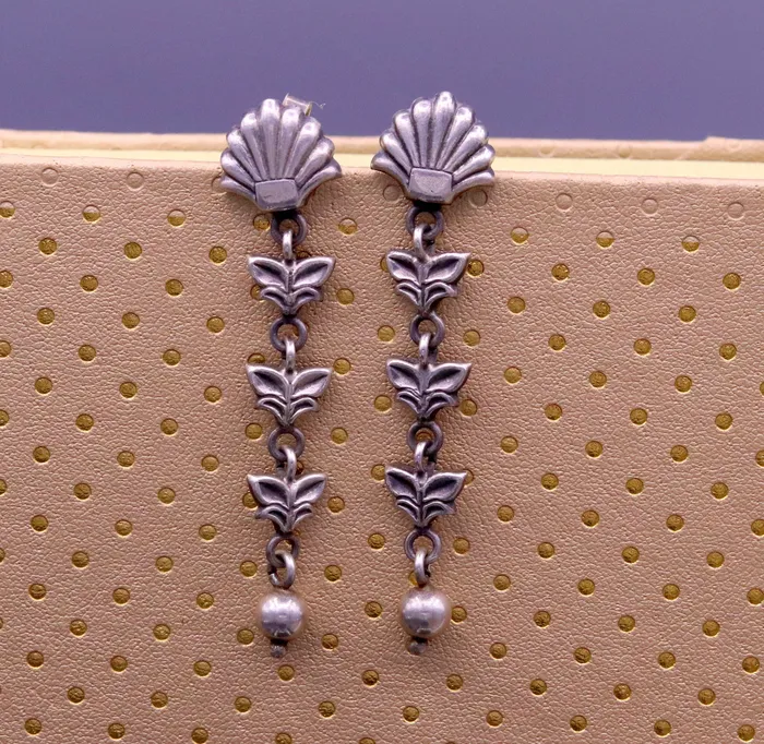 Earrings TRIBAL ORNAMENTS 925 sterling silver handmade fabulous light weight stud earring pretty attractive gifting jewelry oxidized tribal earring drop dangle s821
