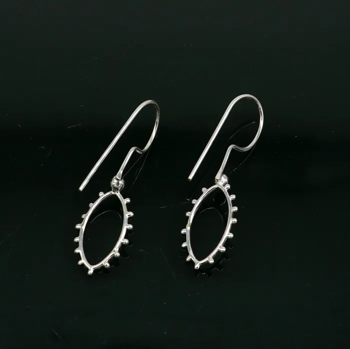 Earrings TRIBAL ORNAMENTS 925 sterling silver shiny drop dangle hoops earring excellent brides personalized gift collection best gifting earrings from India ear651 Earrings TRIBAL ORNAMENTS 925 sterling silver shiny drop dangle hoops earring excellent brides personalized gift collection best gifting earrings from India ear651